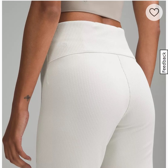 Lululemon ribbed soft streme flare pant in Bone sz 12 - Picture 2 of 5